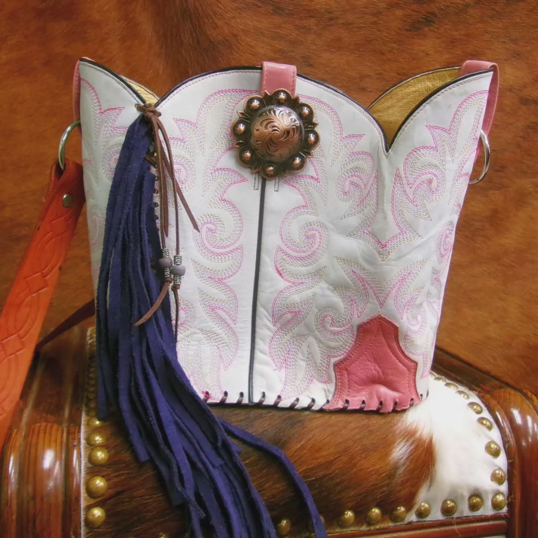 Bucket Bag Cowboy Boot Fringe Purse BK142